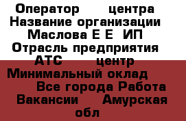 Оператор Call-центра › Название организации ­ Маслова Е Е, ИП › Отрасль предприятия ­ АТС, call-центр › Минимальный оклад ­ 20 000 - Все города Работа » Вакансии   . Амурская обл.